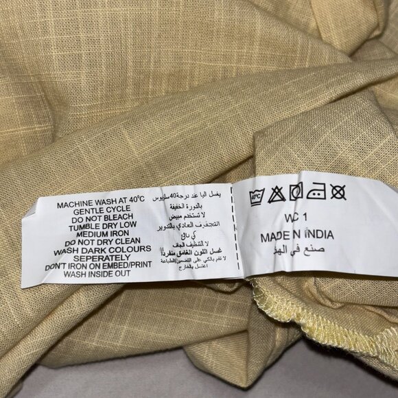 Utsa Yellow Embroidered Cotton Tunic Top XXL Floral Boho Kurta 3/4 Sleeve - Picture 7 of 11